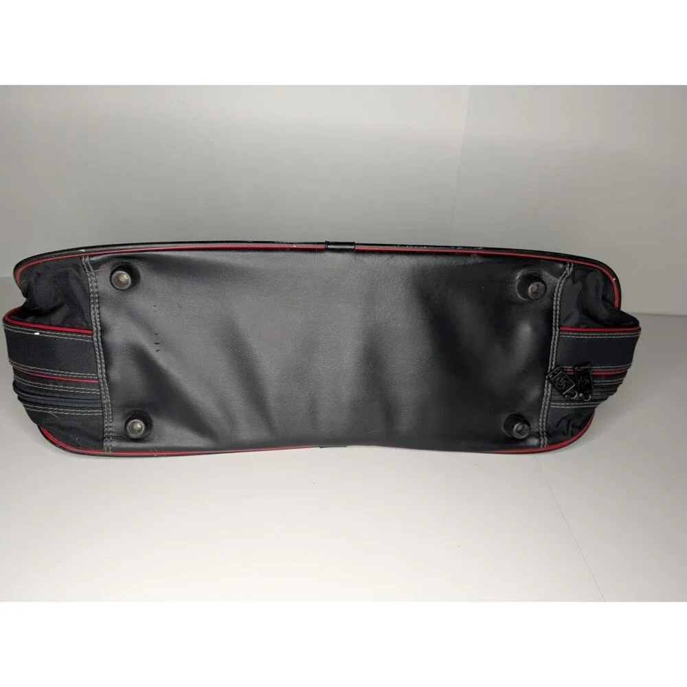 Vtg Samsonite Oyster Garment Bag 1987 Black Red Trim Fold-Out Travel Luggage USA